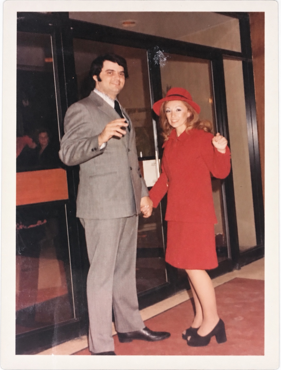 A young Morris and Julie dressed for an evening out